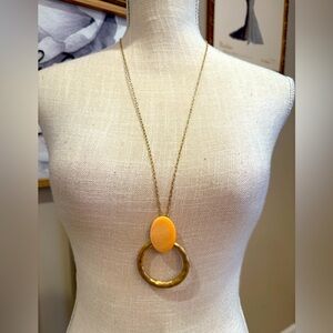 5 for $30 Gold and Peach Stone Long Length Necklace